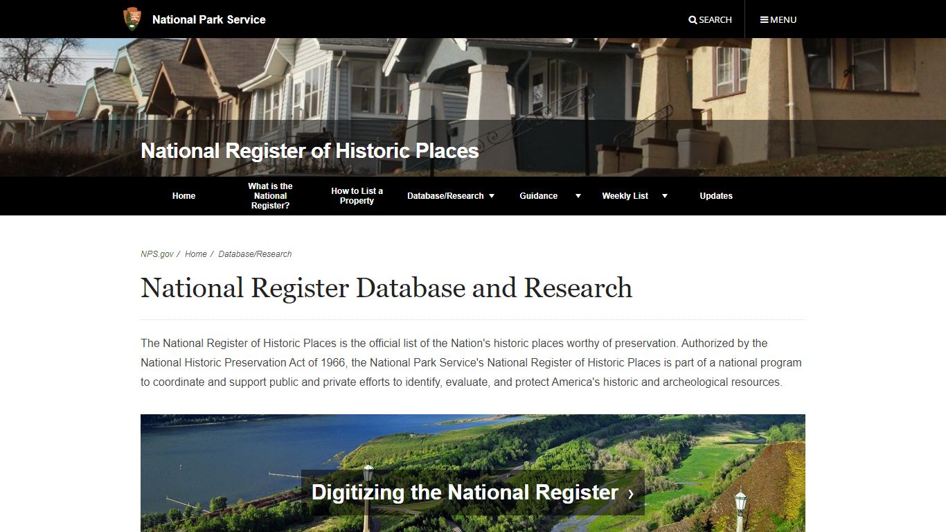 National Register Database and Research